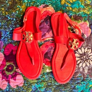 Coral Red Tory Burch Sandals
